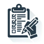 Technical Writing Specialist focused on Project Documentation, featuring a clipboard with checkmarks and a pen, symbolizing